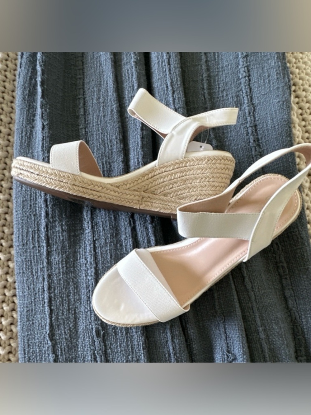 Joessy Milan Ivory Espadrille Wedge Sandals